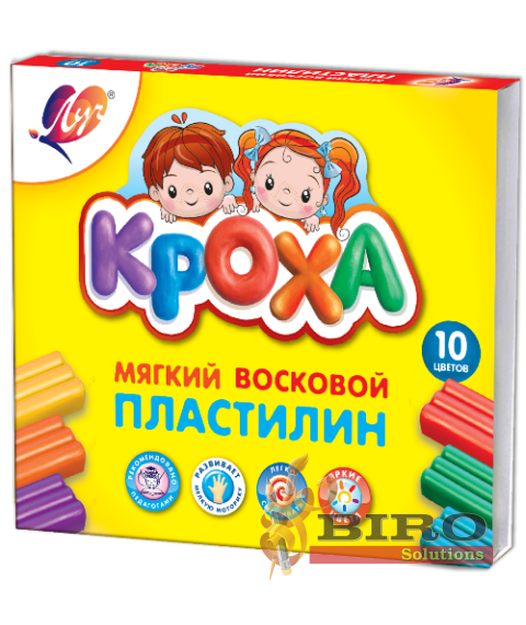 Pastă de modelat moale Kroha, 10 culori x 15gr.